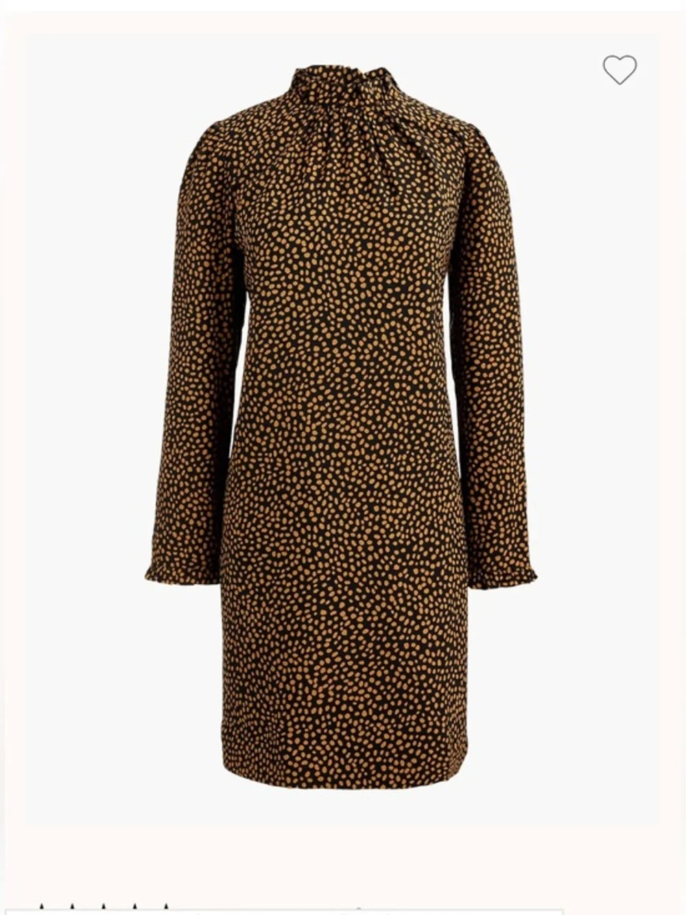J. Crew Ruffleneck shift dress Black Golden Brandy Size 6